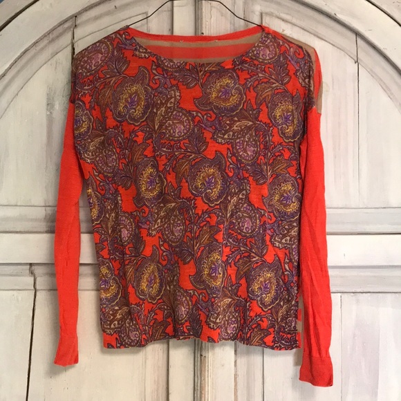 Talbots Tops - Talbots red and purple striped long sleeve top